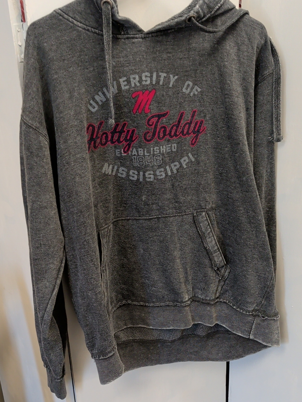 Blue 84 Heather Gray Hoodie with Pink Script